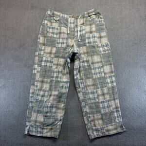 Orvis Womens Pants Multicolor Size 10 Cropped Patchwork Plaid Drawstring VTG Y2K